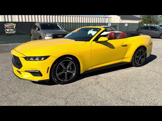 2024 Ford Mustang EcoBoost Premium Yellow Splash Metallic Tri Coat with only 60k miles at Dons