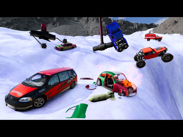 Racing Random Cars Down Huge Avalanche
