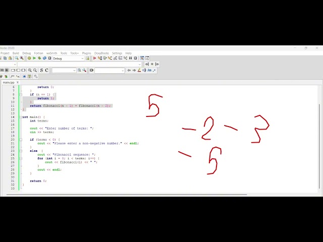 Fibonacci Code using C++