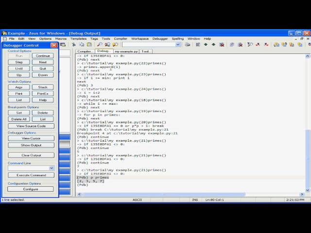 Python Debugging on Windows Using the Zeus IDE