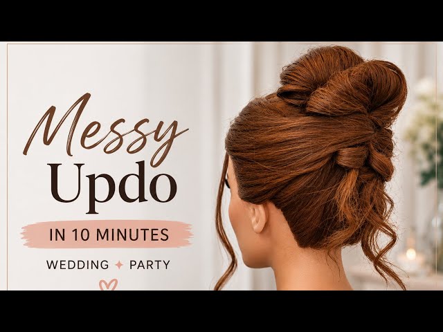 Easy Messy Updo in 10 Minutes | Wedding & Party Hairstyle Tutorial
