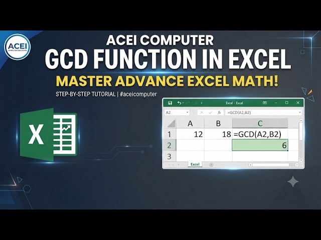 #aceicomputer Master GCD Formula in Excel | Advance Excel Math Functions
