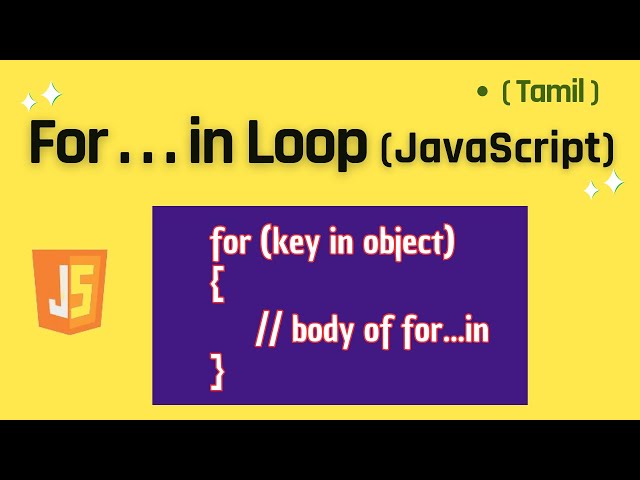 For...in Loop in JAVASCRIPT தமிழில் | JavaScript Tutorial in Tamil