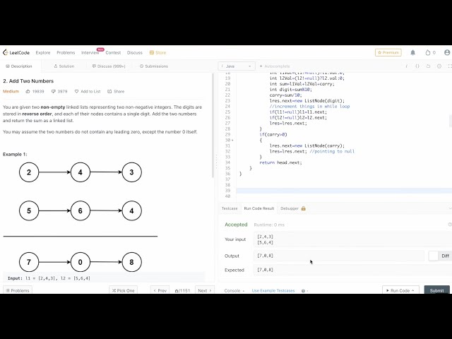 Add Two Numbers in Hindi | LeetCode 2 | Top Interview Questions