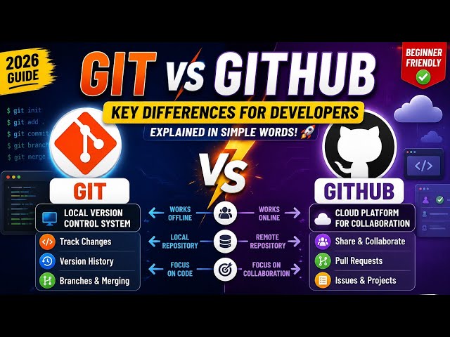 Git vs GitHub Explained 🚀 What's the Difference?