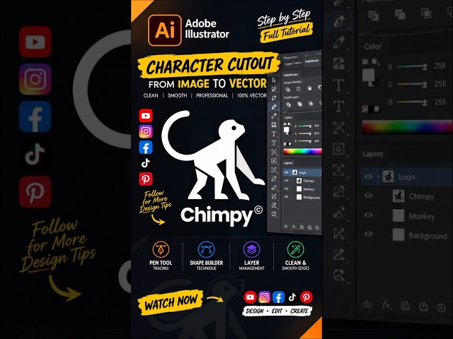 From Image to Vector in Illustrator | Quick Tutorial #shorts #logo #graphicdesign