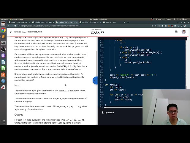 Winning Google Kickstart Round E 2022!