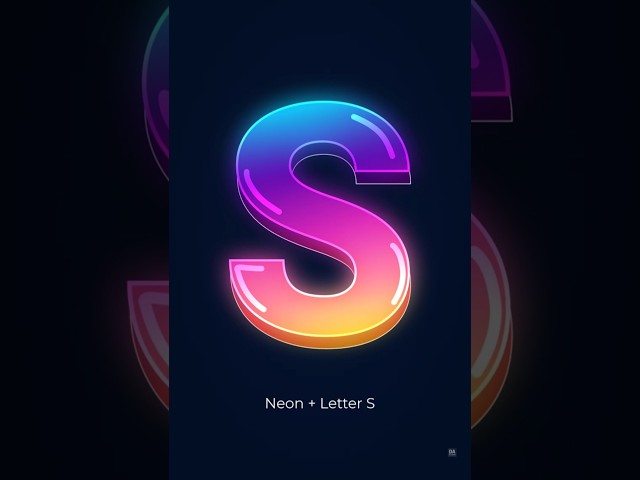 Neon Letter S Design in Affinity Designer 2