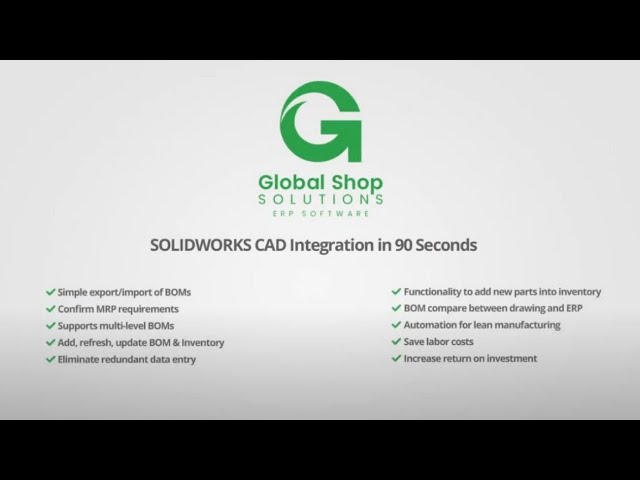 SOLIDWORKS CAD & ERP Integration in 90 Seconds