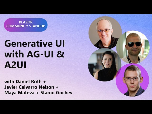 Blazor Community Standup: Generative UI with AG-UI & A2UI