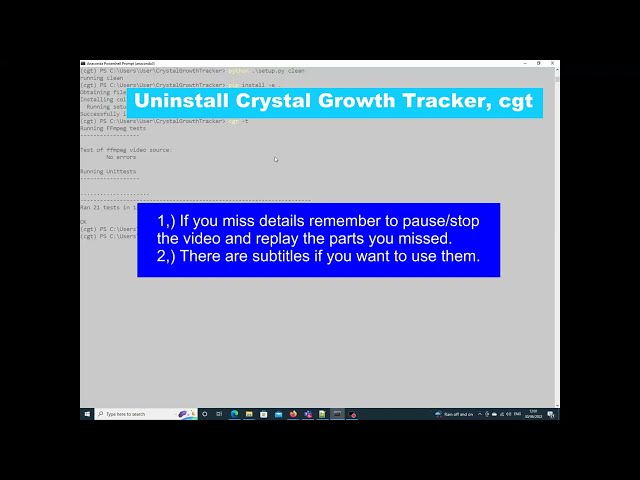 Uninstall Crystal Growth Tracker (cgt)