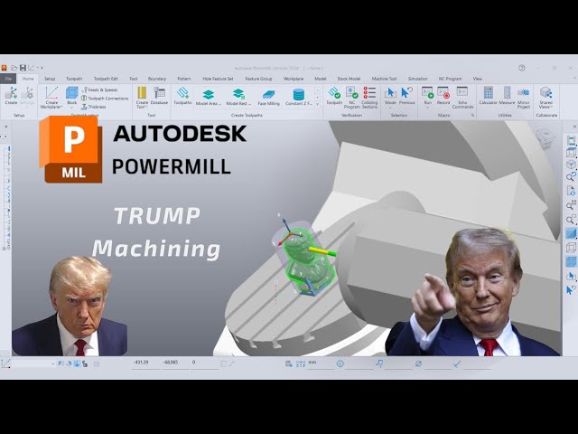 Trump Statue Machining - PowerMill English Tutorial For Beginners - CAM