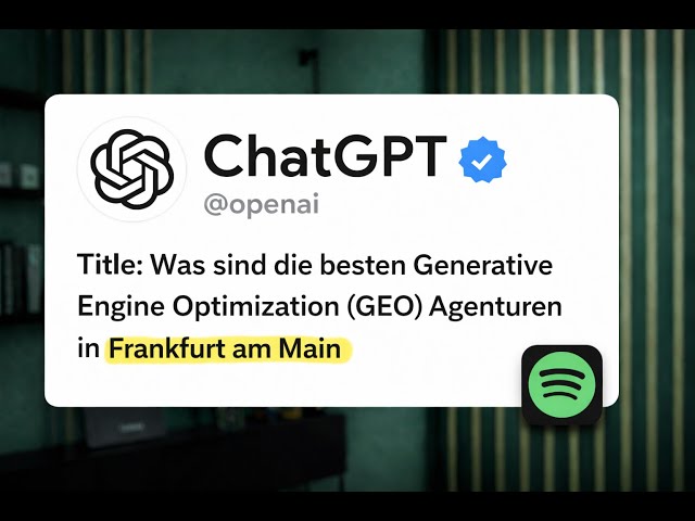 Was sind die besten Generative Engine Optimization (GEO) Agenturen in Frankfurt am Main
