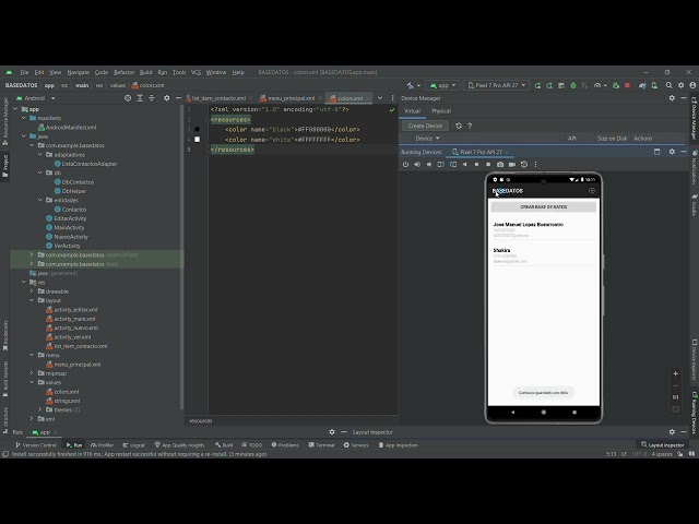 Ver y Editar información en una lista dinámica de la base de datos SQLite en Android