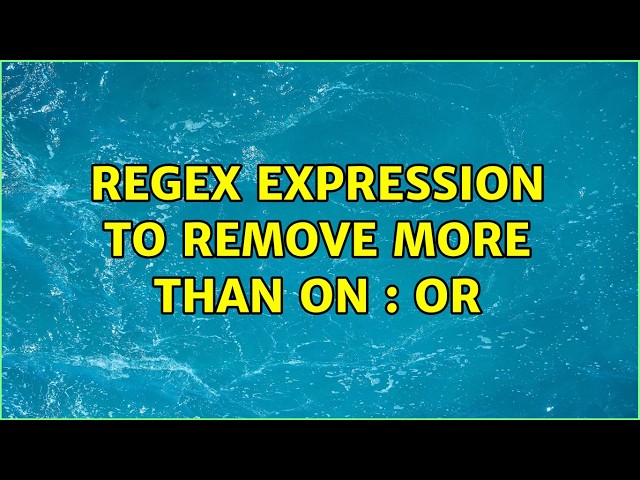 regex expression to remove more than on : or