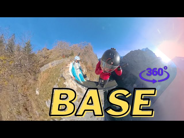 Base jump with no tracking Suit. 360 experience.
