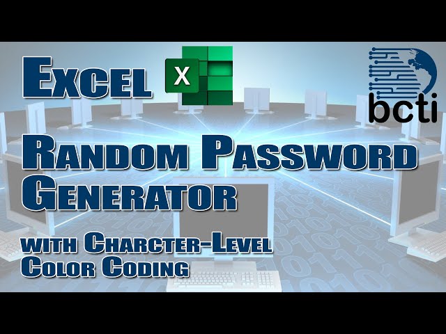 Microsoft Excel - Random Password Generator (with character-based color coding)