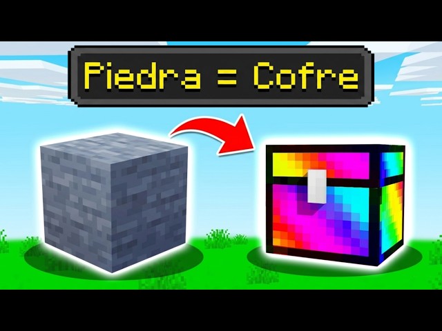 MINECRAFT pero LA PIEDRA spawnea COFRES CUSTOM