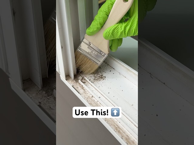 Quick and easy way to clean window tracks! #howto #cleaning #cleaningtips