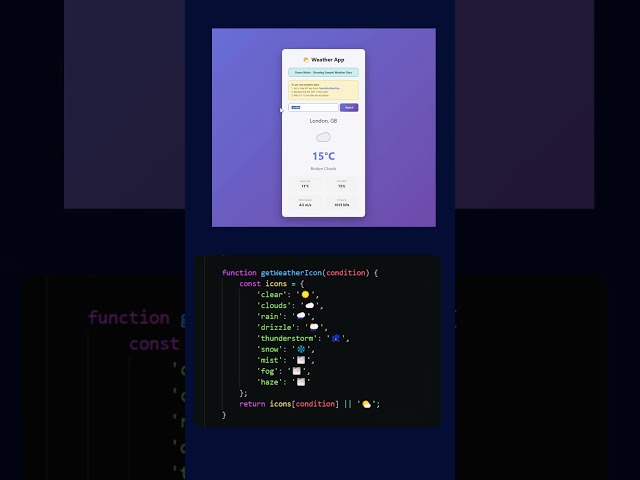 I Built a Weather App Using HTML CSS JavaScript 🌦️  #coding #programming #webdevelopment