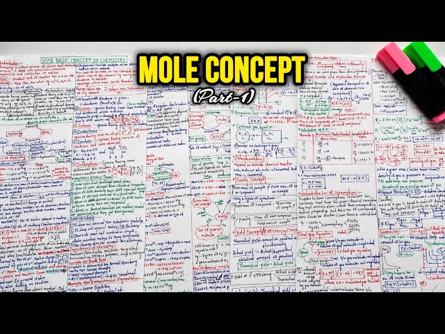 MOLE CONCEPT📚 : NEET 2027 || Complete chapter in 2 Sheets ; PART-1🩺 #neet #chemistry 