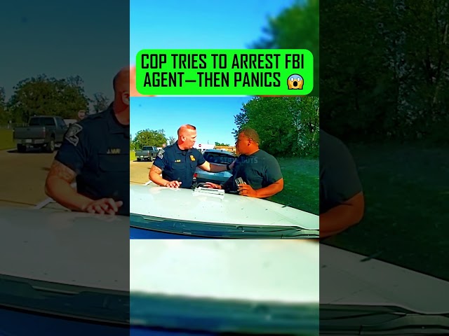COP TRIES TO ARREST FBI AGENT—THEN PANICS 😱 #cops #police
