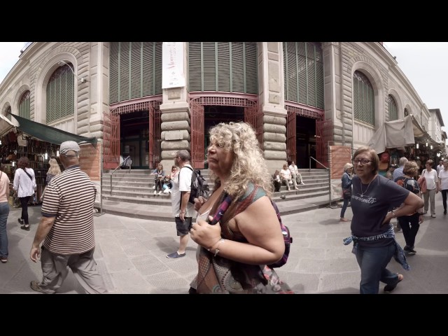 360 video: Entrance to Central Market, Florence, Italy