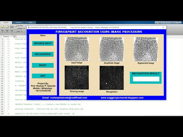 Fingerprint Recognition Using Image Processing | Matlab Project With Source Code Final Year Project