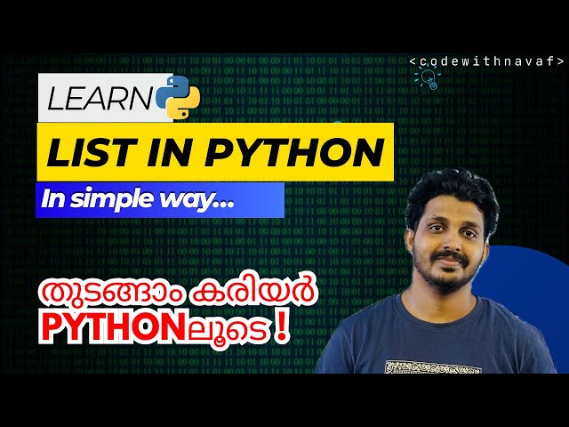 EP 15: List Python | Python Tutorial |Python Basics| What after Degree #mentor #malayalam #kerala