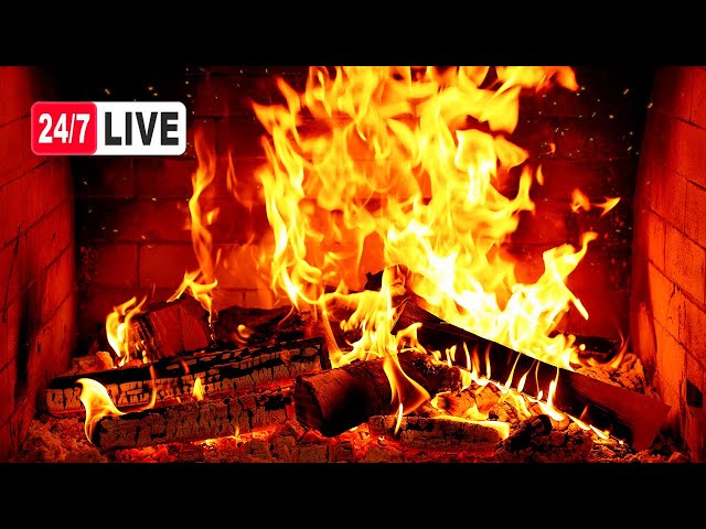 FIREPLACE 4K 🔥 Fireplace video with Burning Logs & Fire Sounds. Christmas Fireplace