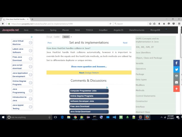 How does HashSet handles collision in Java? | javapedia.net