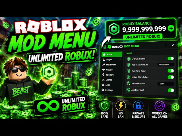 Roblox Mod Menu 2.734.916 Unlimited Robux | Roblox Mod Apk | Roblox Mod Menu