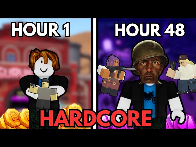 Noob Spends 48 HOURS In Tower Defense Simulator HARDCORE and Struggles....