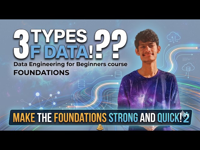 Types of Data: Structured, Semi-Structured & Unstructured | Data Engineering foundations – Lecture 3