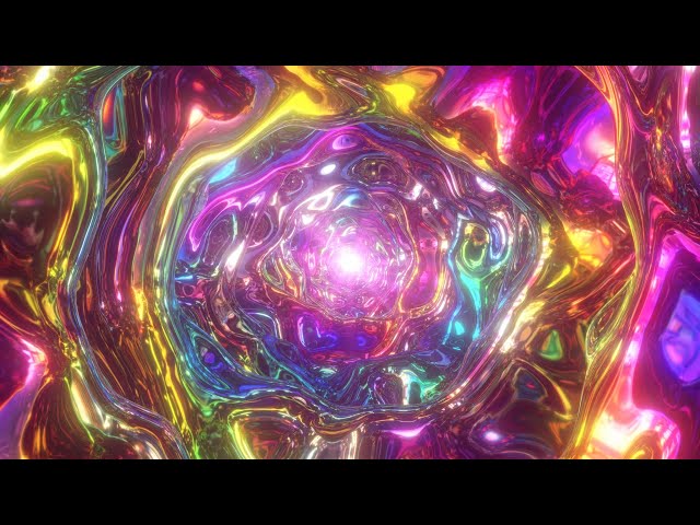 Super Psychedelic Trip In Colorful Rainbow Wormhole Tunnel Abstract 4K VJ Loop Moving Background