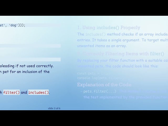 How to Filter an Array in JavaScript with filter() and includes()