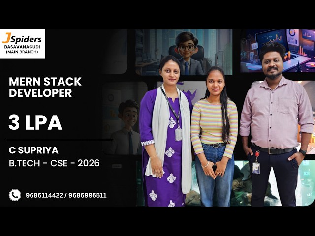 ¡Felicidades, C SUPRIYA, por tu contratación desde JSPIDERS Basavanagudi!