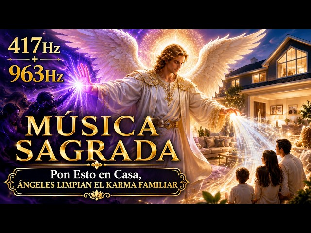 417Hz + 963Hz SACRED MUSIC 🏠 Play This at Home — Angels Cleanse Family Karma NOW