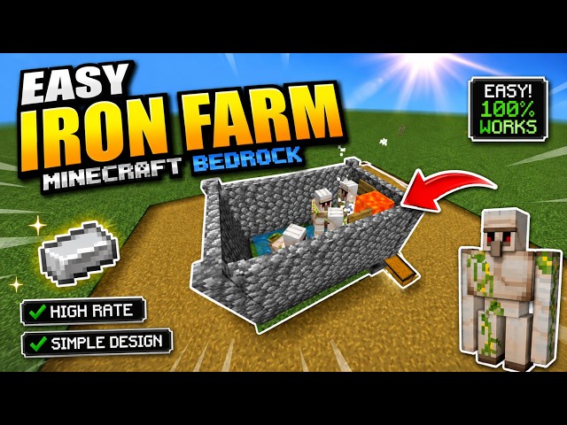 How to make an Iron farm In Minecraft bedrock