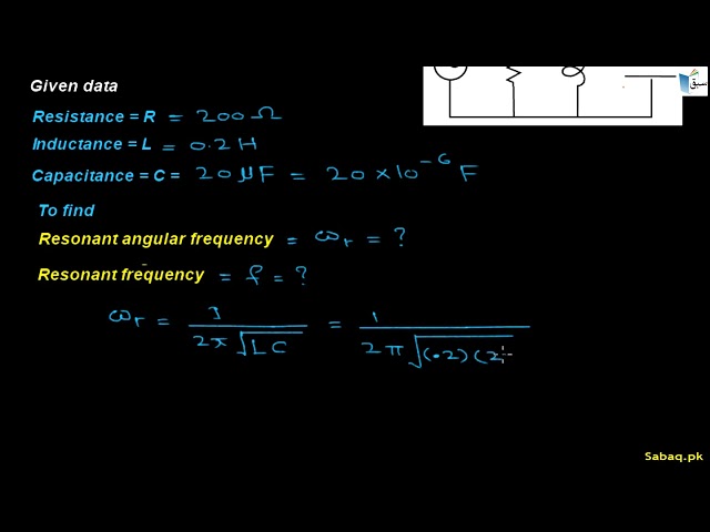 Problem on Resonance in RLC Parallel Circuit, Physics Lecture | Sabaq.pk