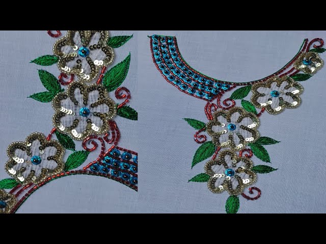 aari work Hand embroidery neck design for dresses hand embroidery for beginners| design
