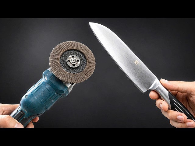 🔪 Razor-Sharp Knives in 3 Minutes! Sharpen with an ANGLE GRINDER Like a Pro!