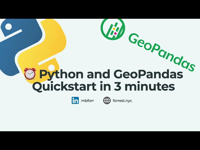 GeoPandas and Python Quickstart in 3 Minutes