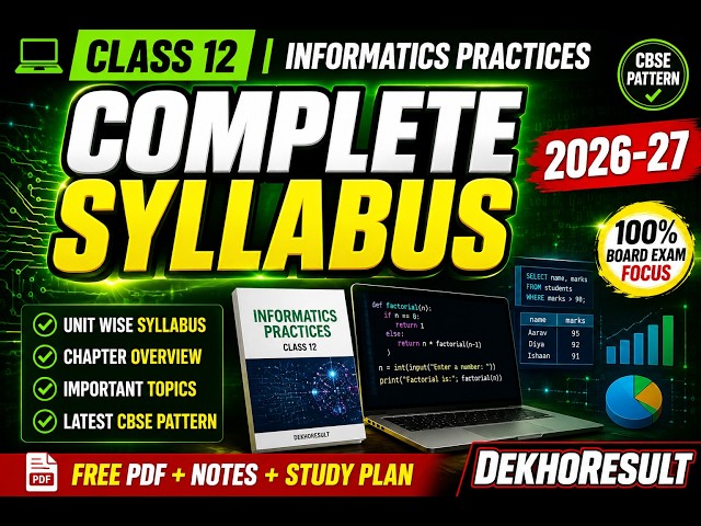 # Class 12 Informatics Practices (Code 065) | Complete Syllabus 2026–27 | CBSE IP