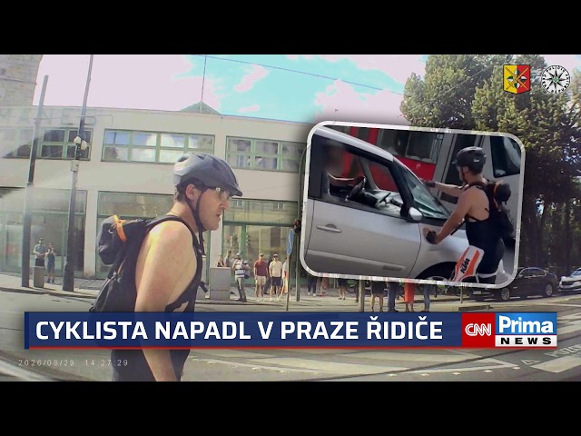 Cyklista napadl v Praze řidiče, policie po něm pátrá. Mylně se domníval, že mu nedal přednost