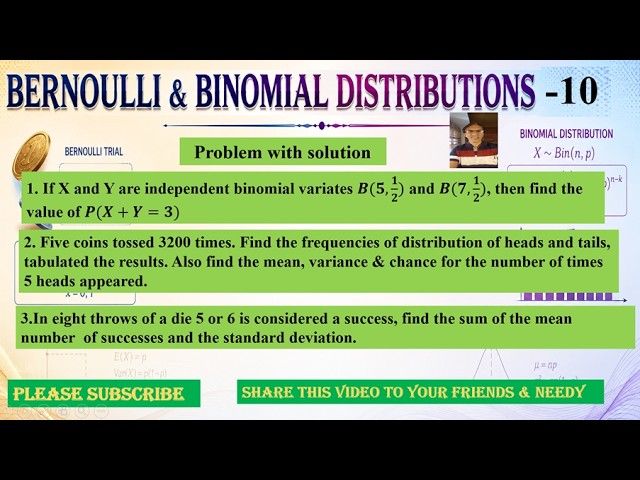 Bernoulli & Binomial Distribution  10 ,   #problemwithsolution ,   please subscribe & share🙏