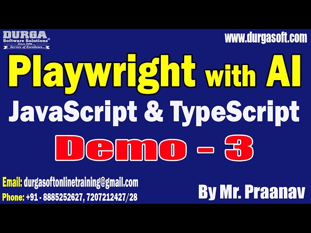 Playwright with AI JavaScript & TypeScript tutorials || by Mr. Praanav On 27-08-2026 @11AM (IST)