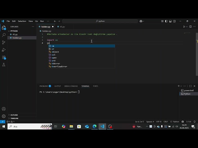 Renaming a folder using the os module in Python
