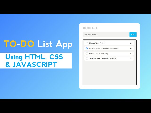 Create a To-Do List App with HTML, CSS, and JavaScript | Web Development Project