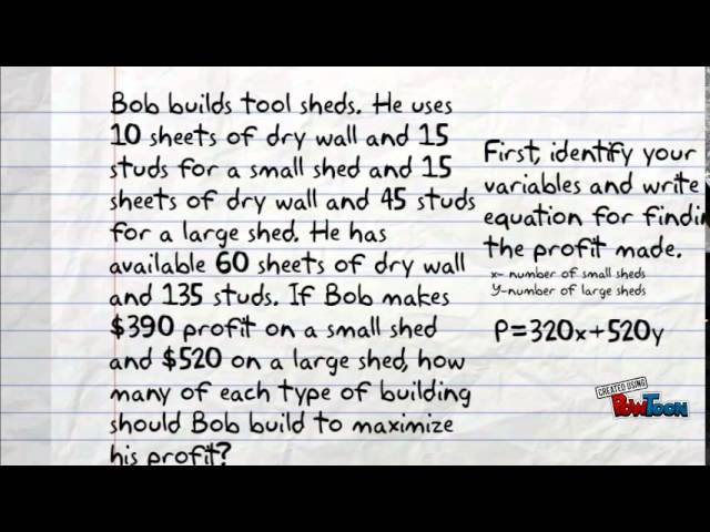 Linear programming word problems